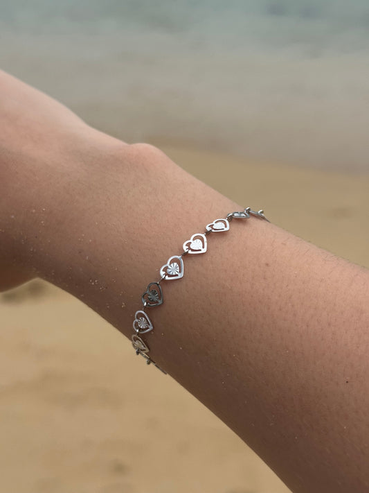 Silver Hearts Bracelet