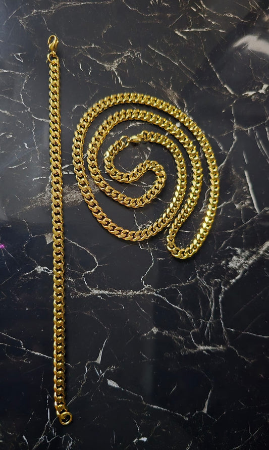 Cubana Mens Bracelet and Necklace Set