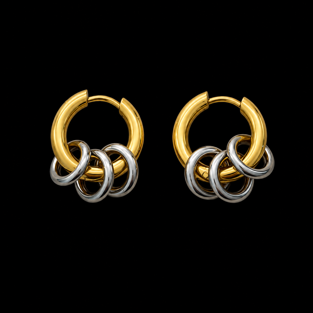 Tiffany two tone mini hoops